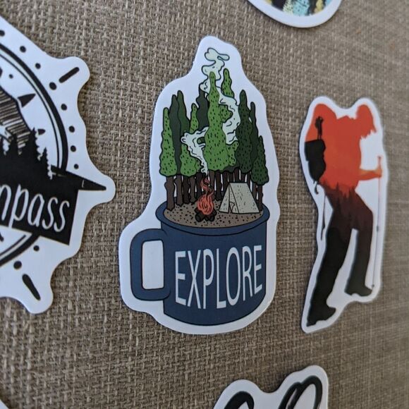 Hiking trail adventure inspired outdoor stickers set of 10 pcs New H011 - Picture 5 of 5